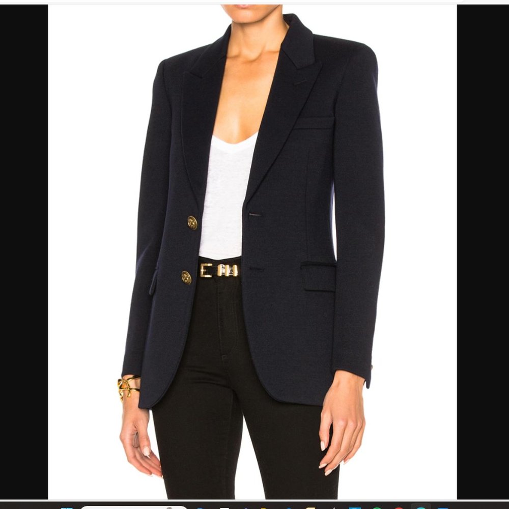 Saint Laurent navy wool Angie blazer size 36